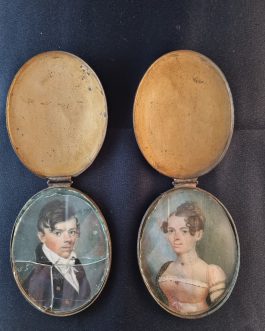 A pair of miniature portraits
