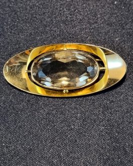 14 carat gold brooch with smoky topaz
